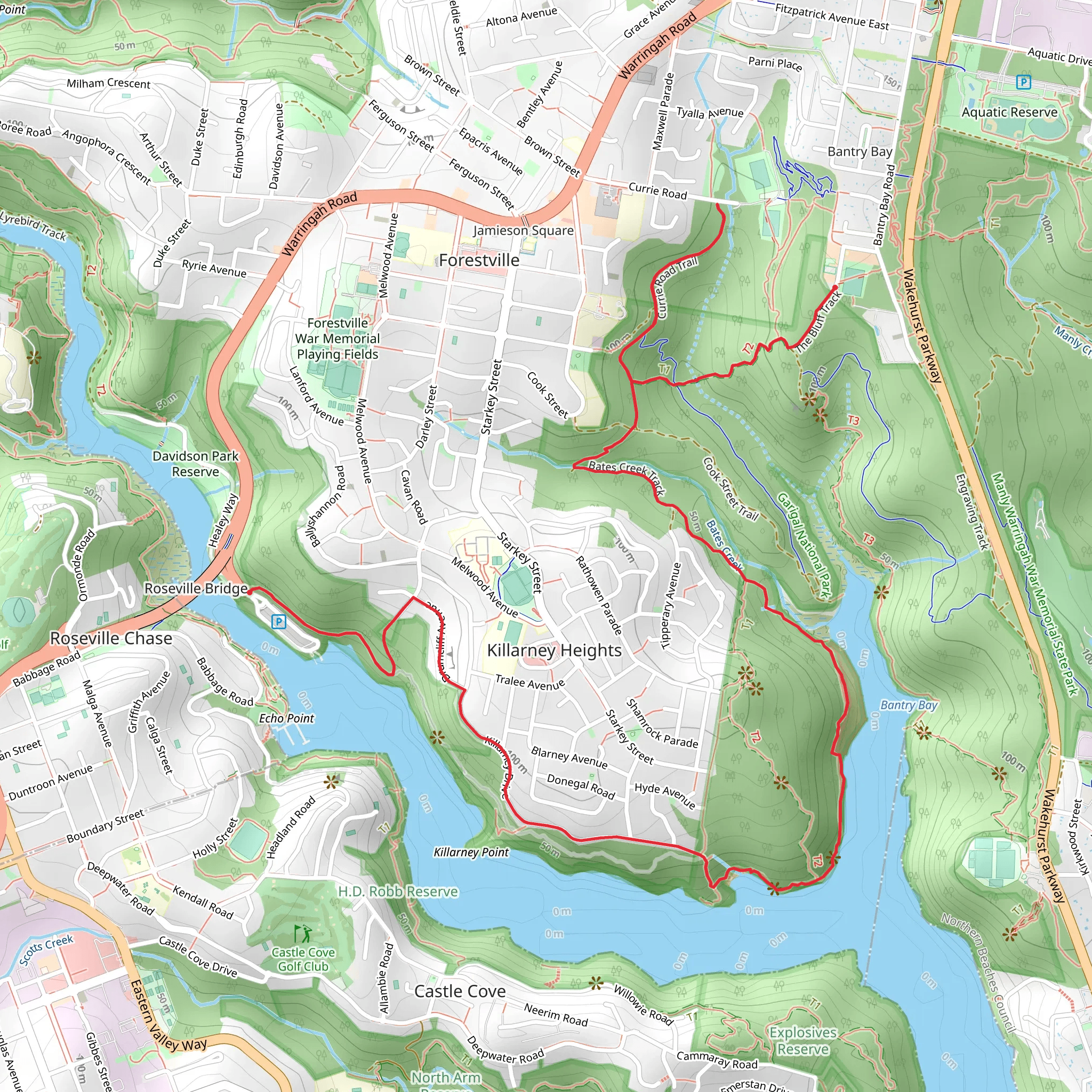 Natural Bridge Track to Davidson Park mobile static map