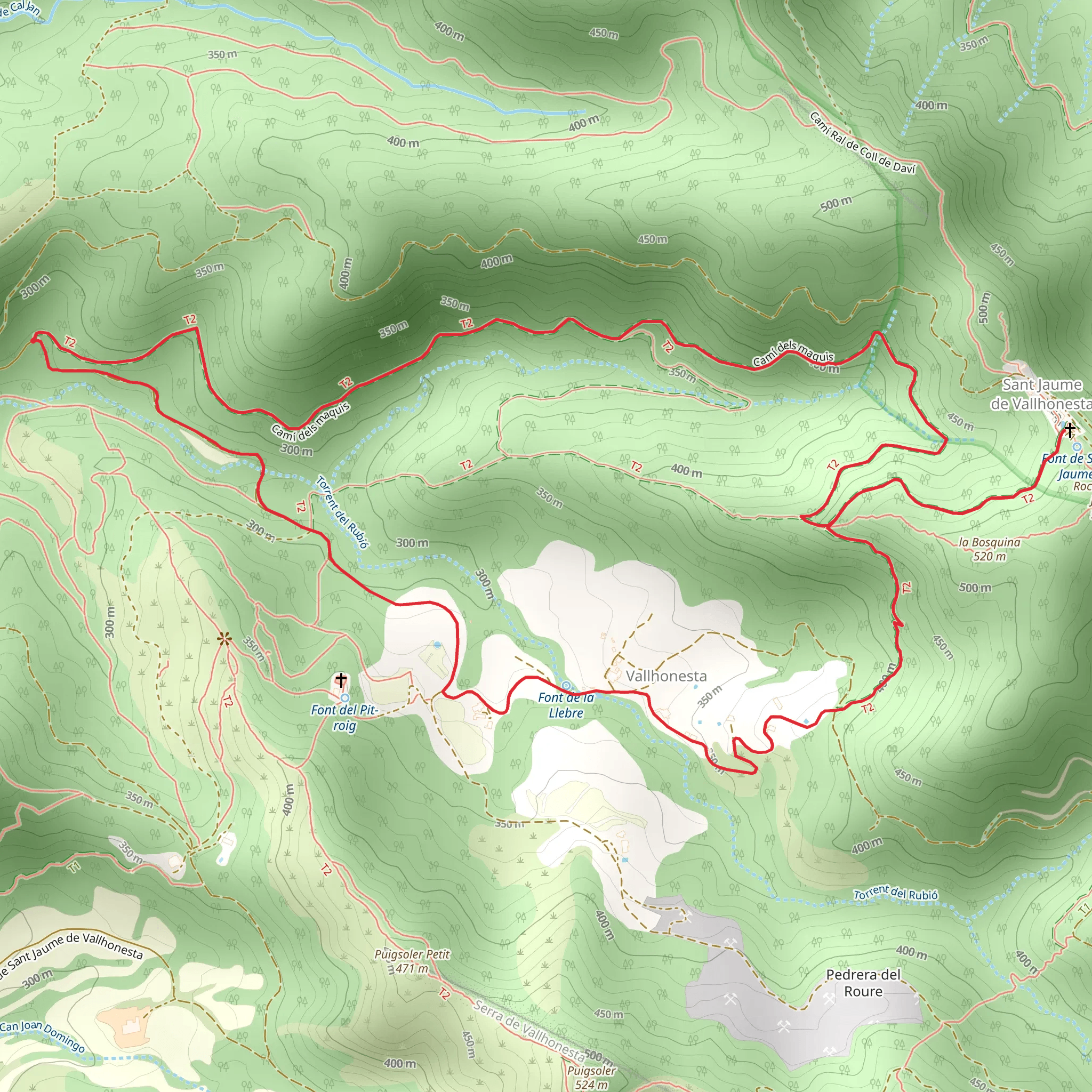 To Sant Jaume de Vallhonesta by the Camí del Maquis SL C 61 mobile static map