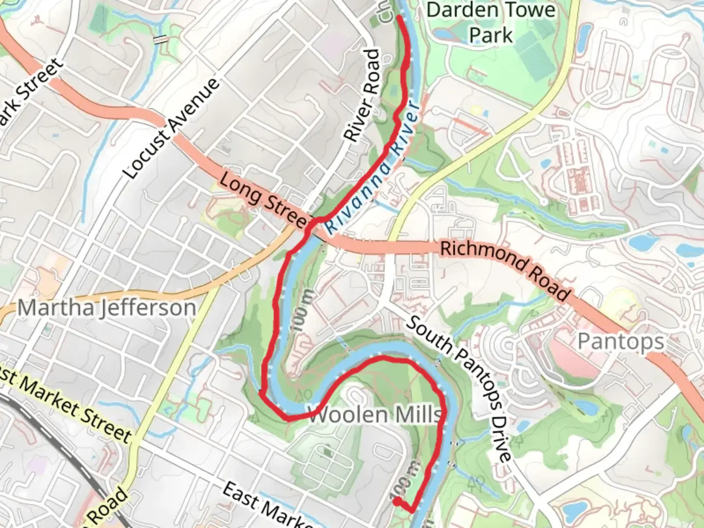 An image depicting the trail Rivanna River Trail and its surrounding area.