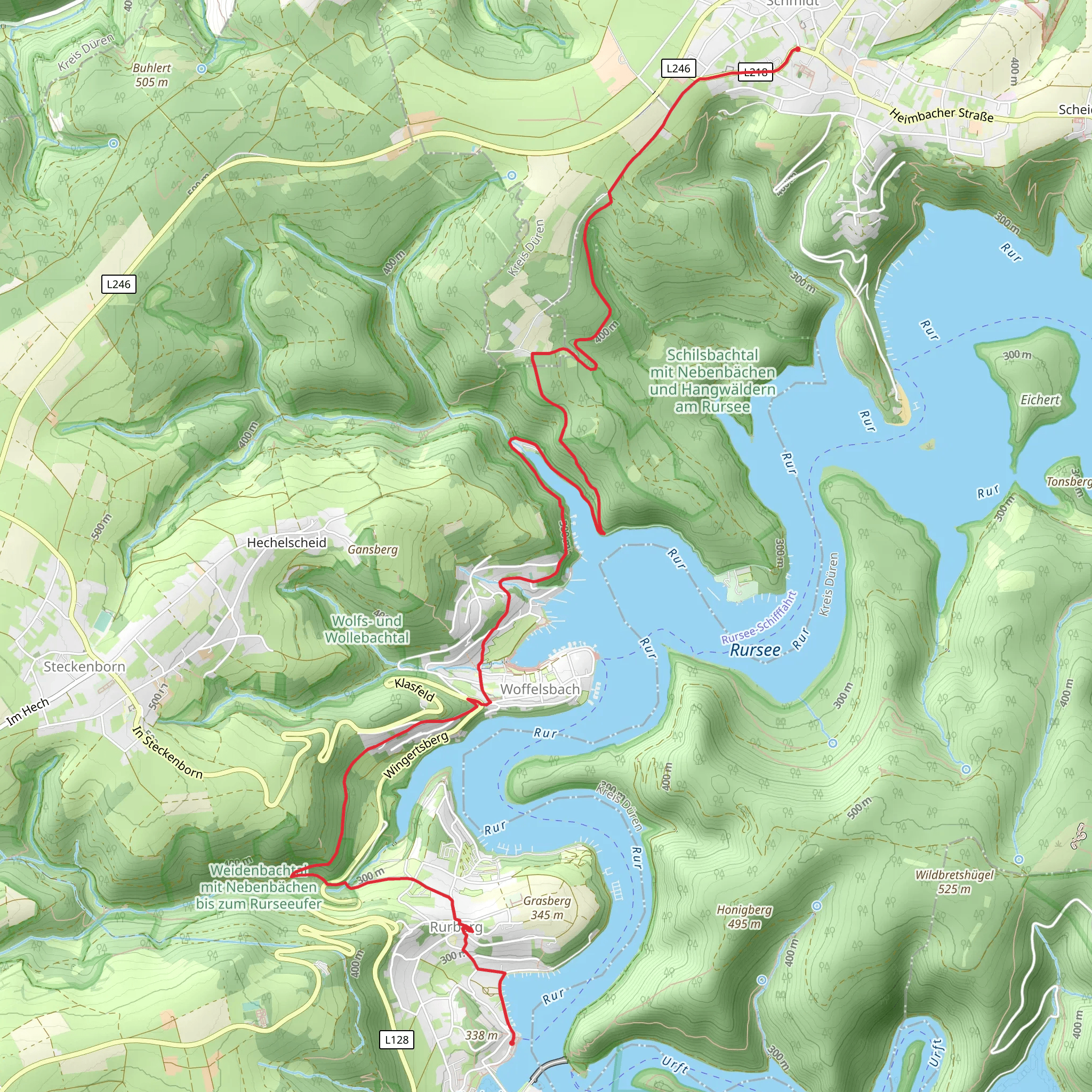 Schmidt to Ruberg via Ardennen Eifel Rundweg mobile static map