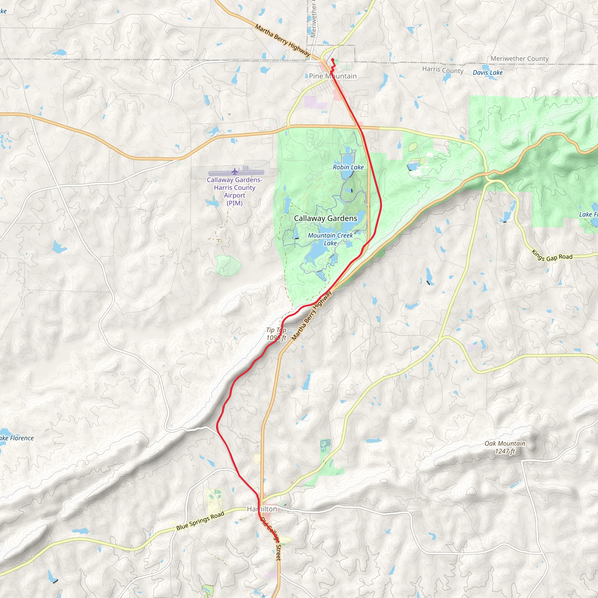 Man O' War Trail - Pine Mountain mobile static map