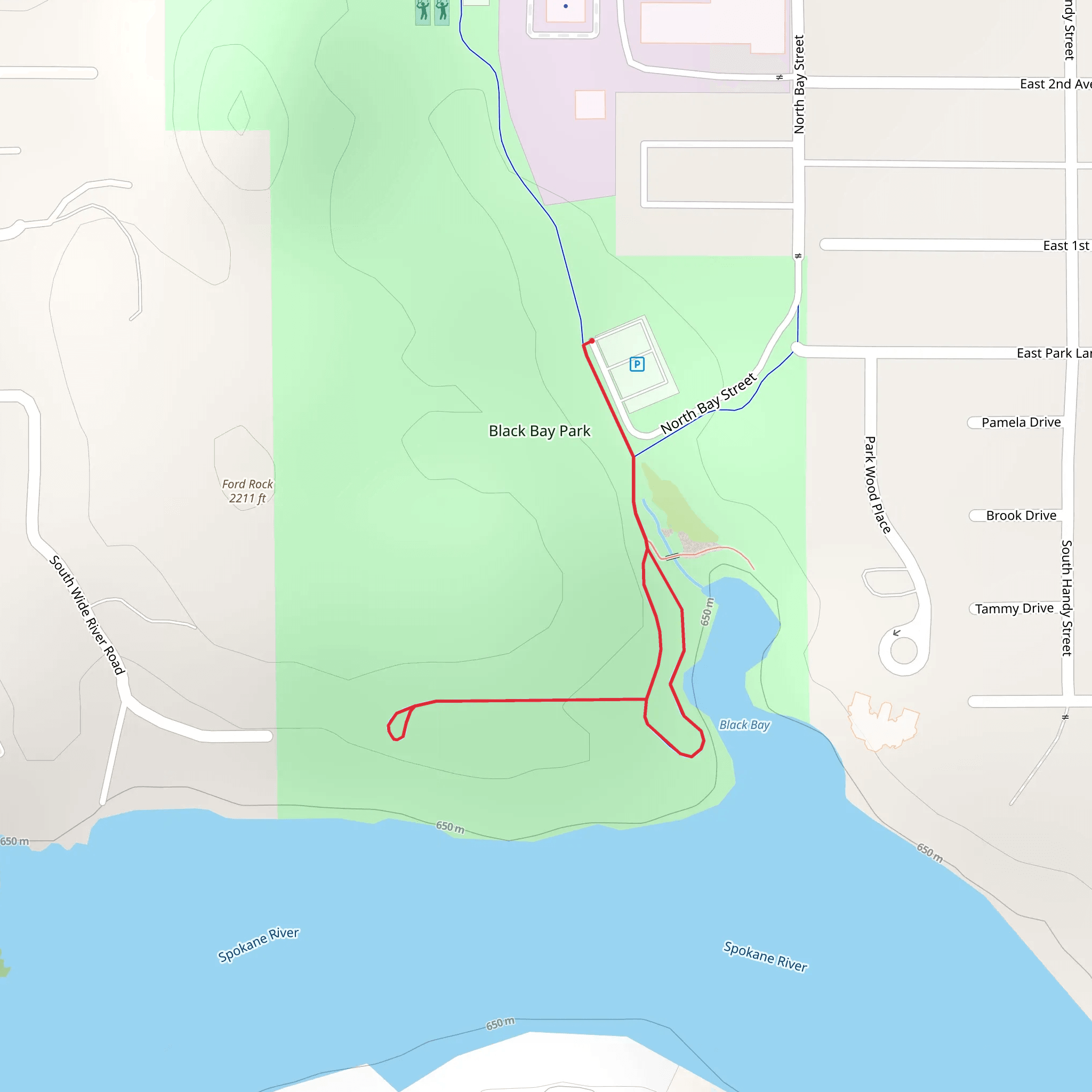 Black Bay Park Loop mobile static map