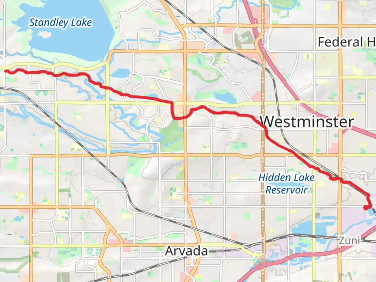 An image depicting the trail Rocky Mountain Greenway and Little Dry Creek Trail and its surrounding area.