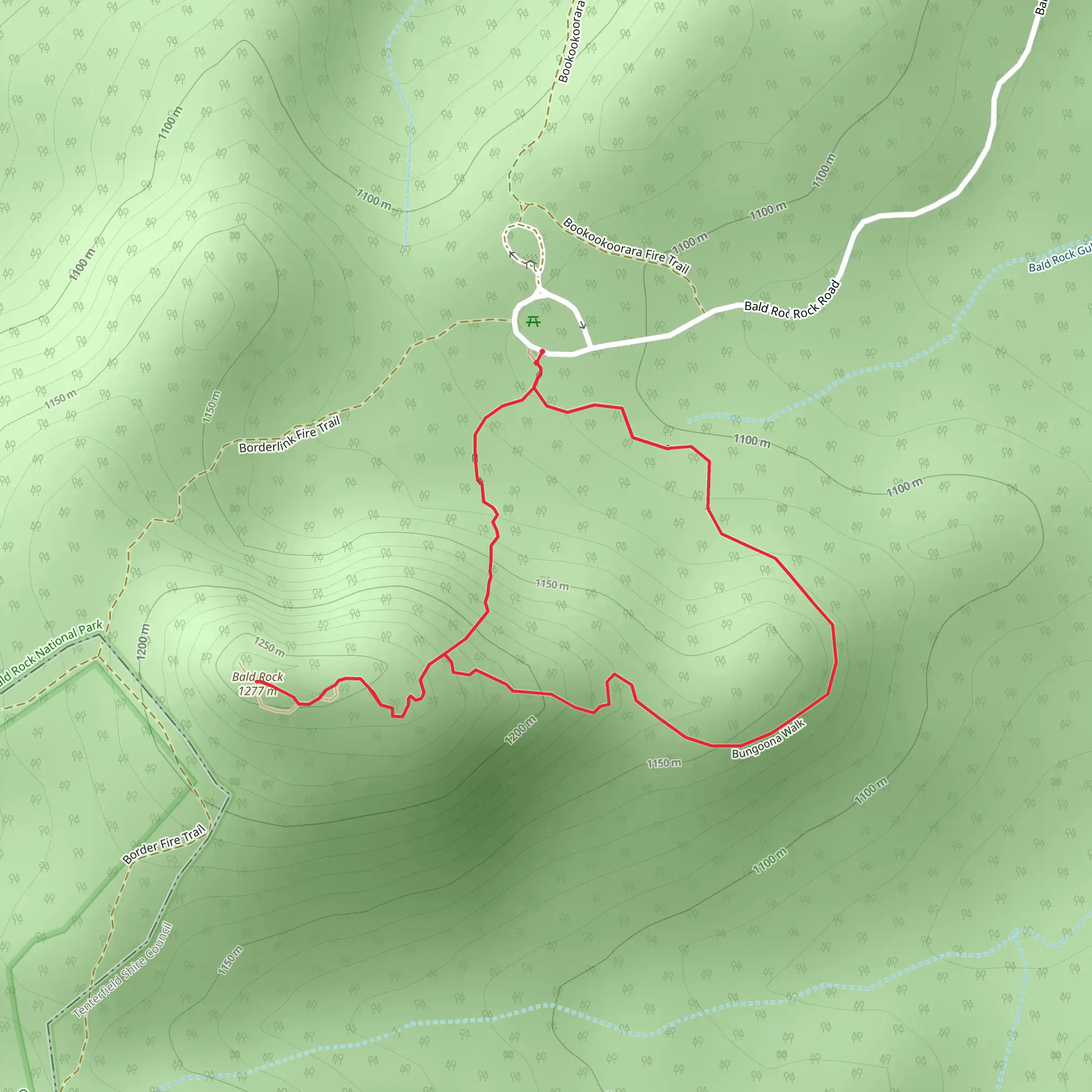 Bald Rock Summit Track mobile static map