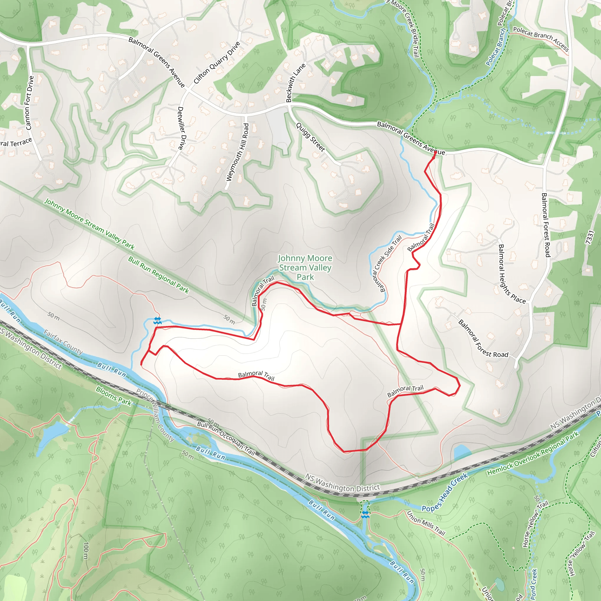 Balmoral Loop Trail mobile static map