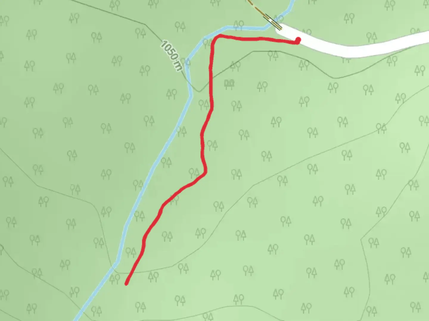 An image depicting the trail Sunday Falls Trail and its surrounding area.