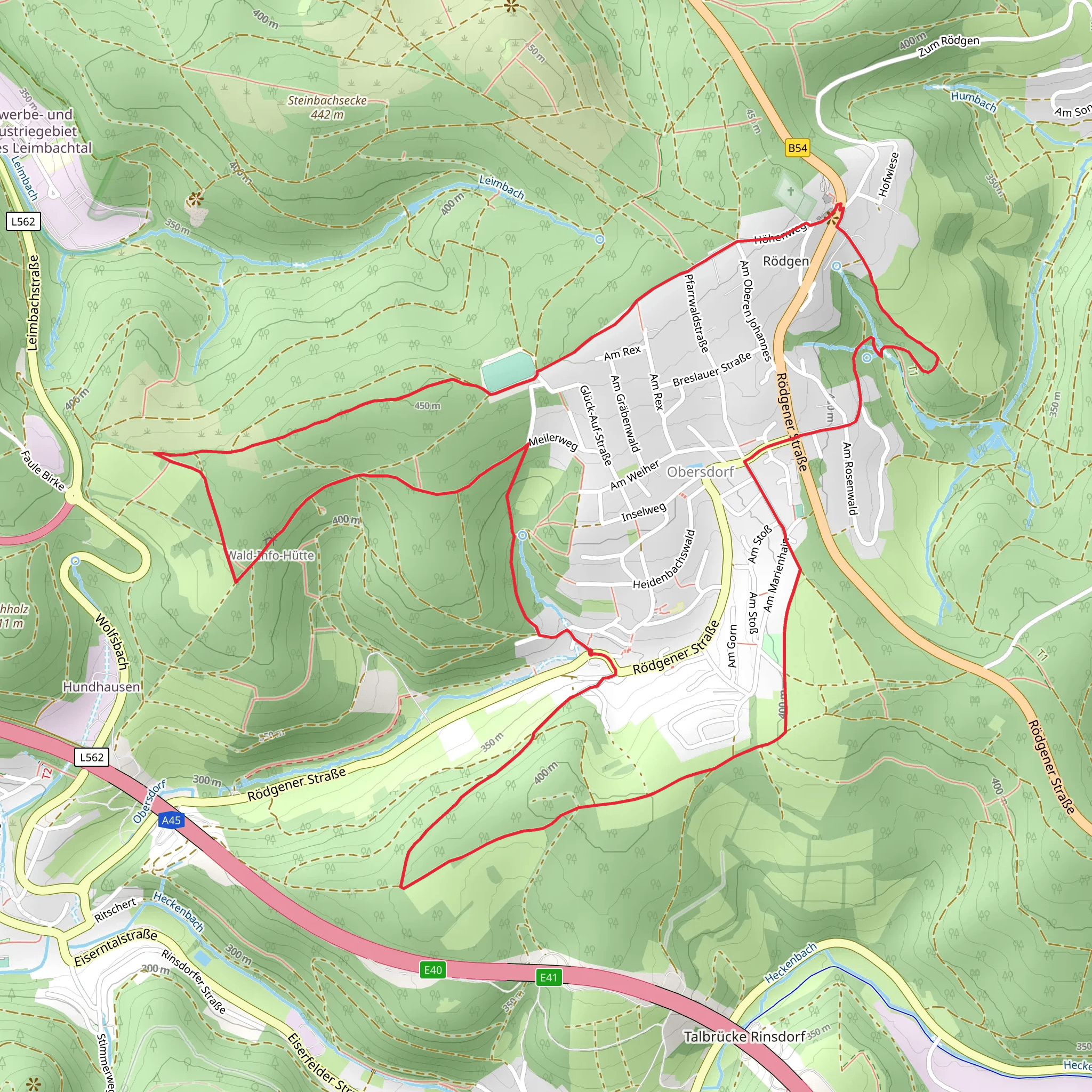 Homberg via Obersdorfer Rundweg mobile static map