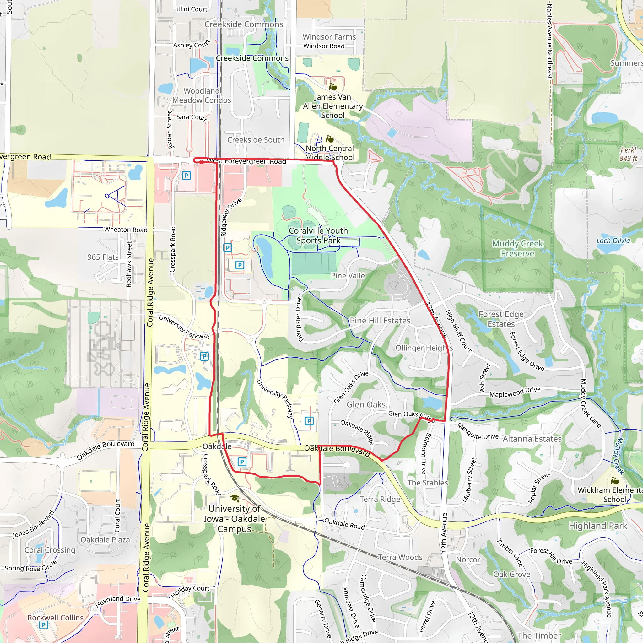 North Ridge Loop Trail mobile static map
