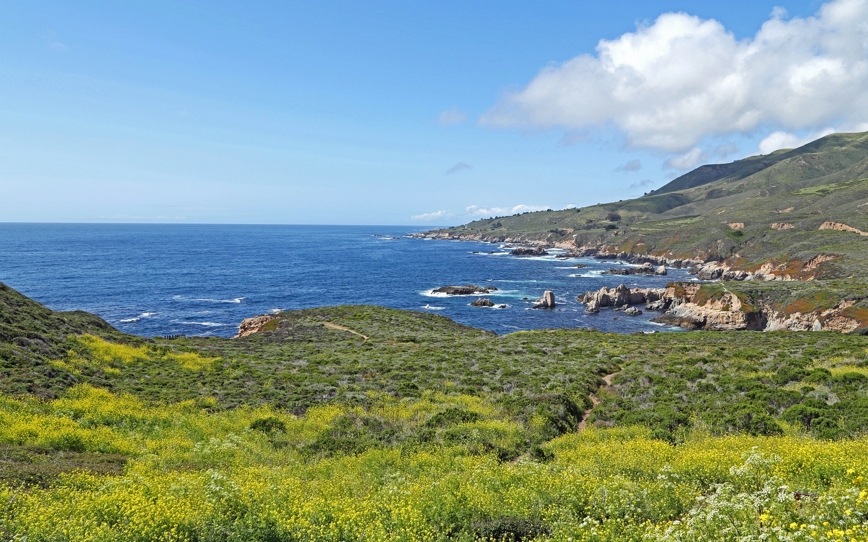 An image depicting the trail Doud Peak via Soberanes Canyon Trail and its surrounding area.