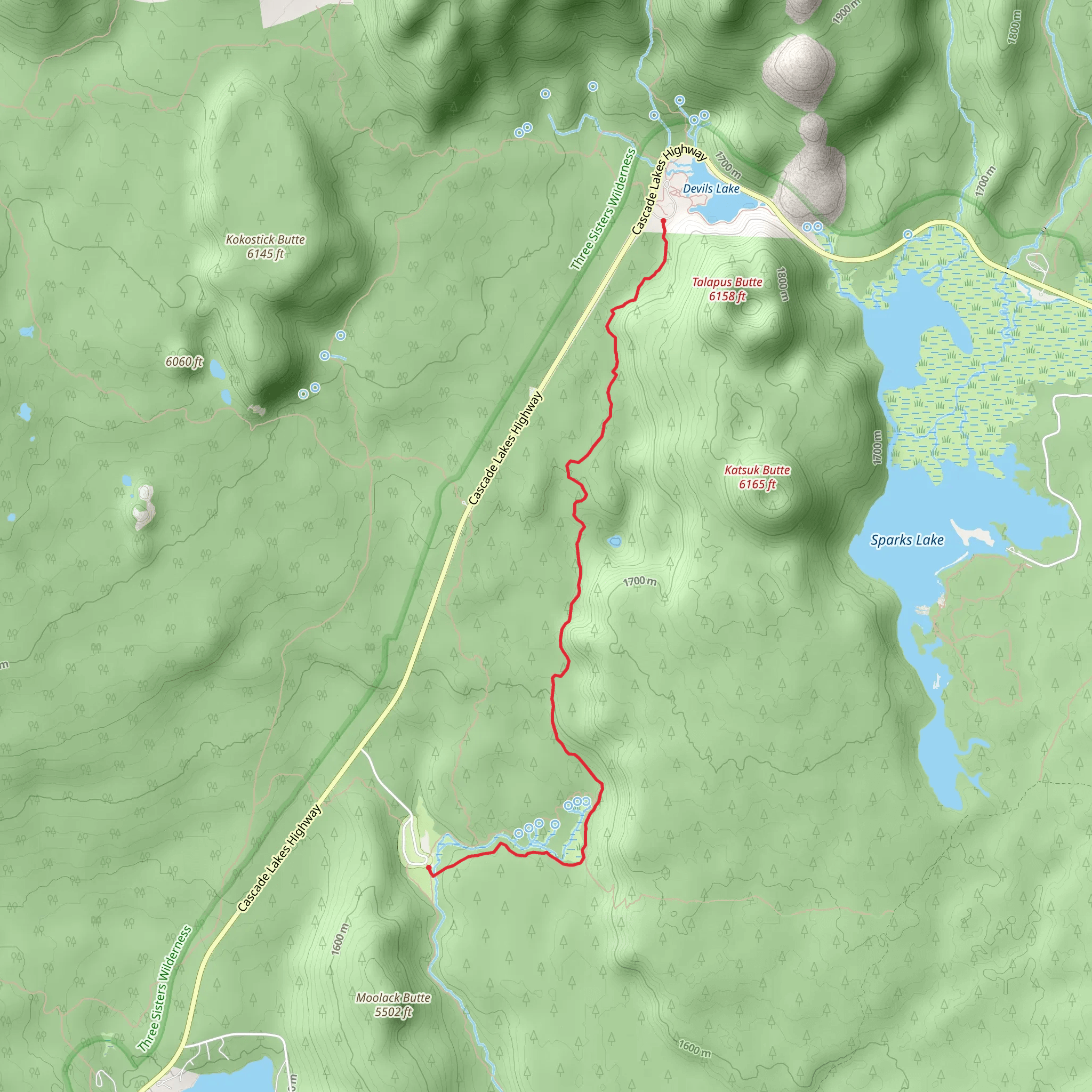 Katsuk Pond Trail mobile static map