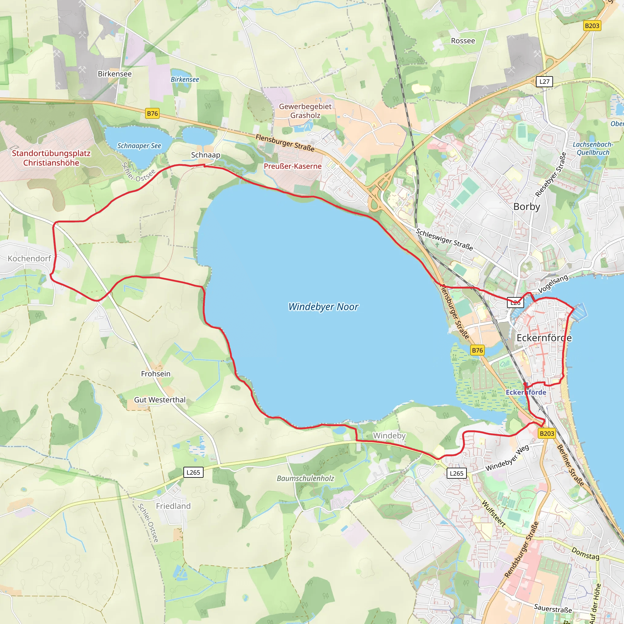 Route um das Windebyer Noor mobile static map