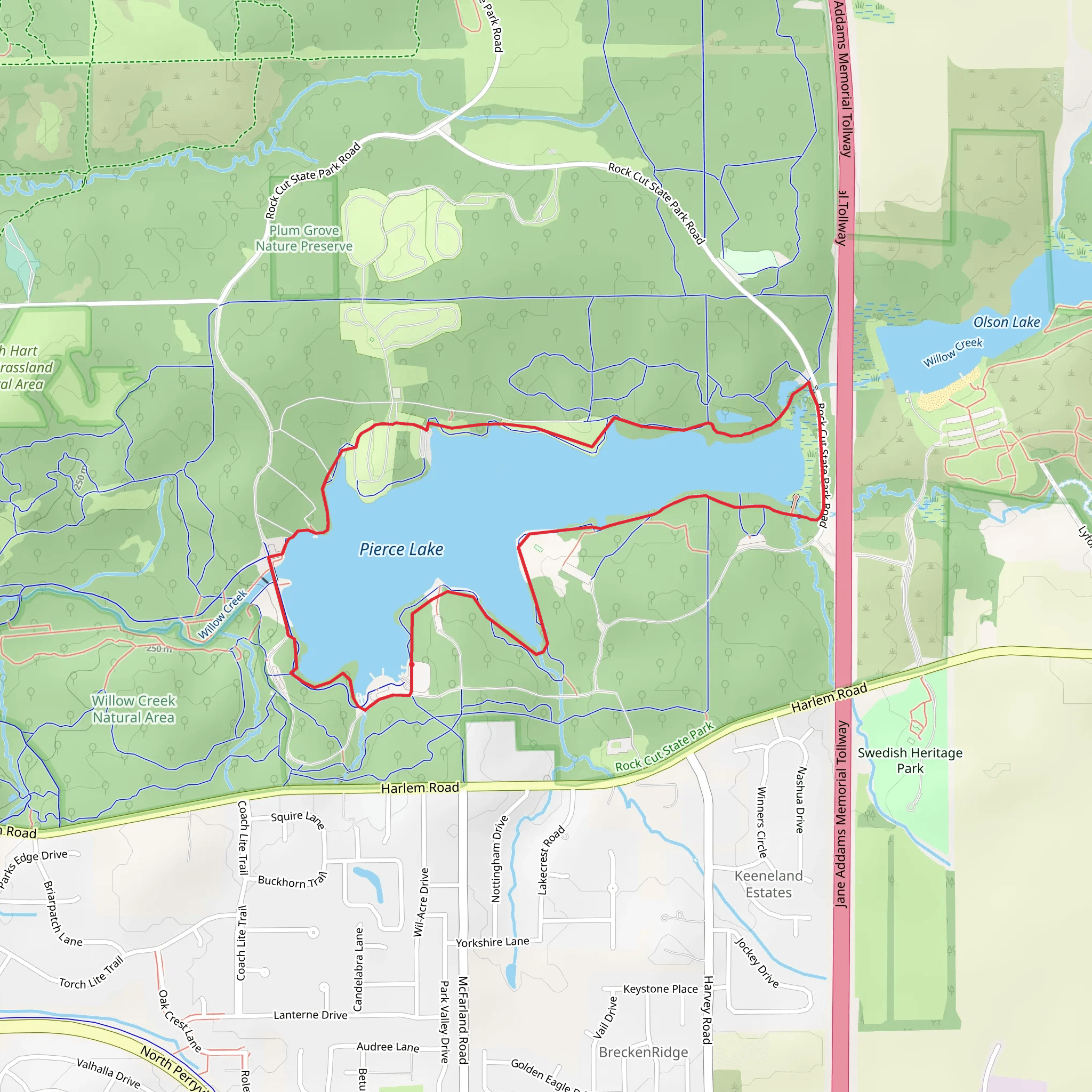 Pierce Lake Loop mobile static map