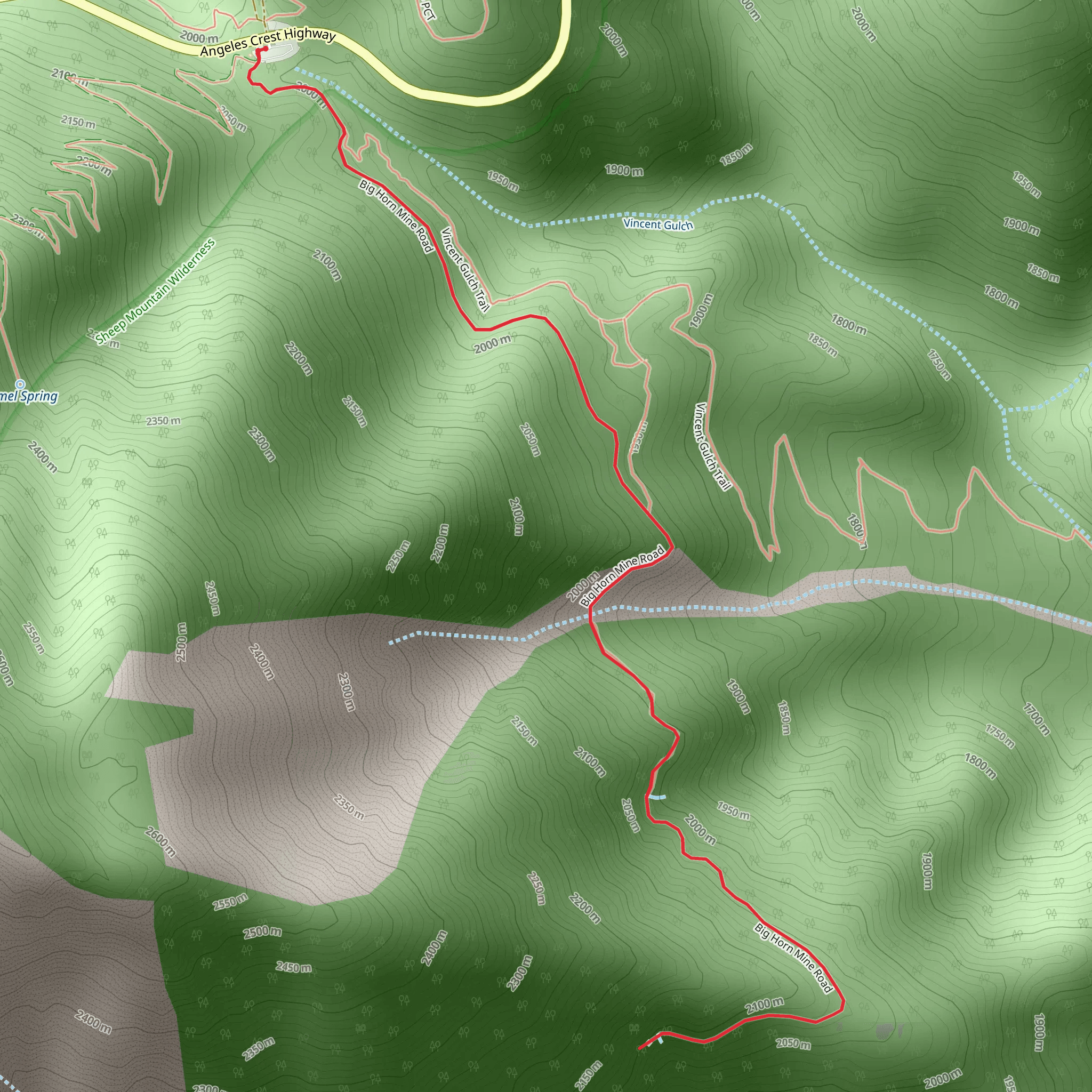 Vincent Gap mobile static map