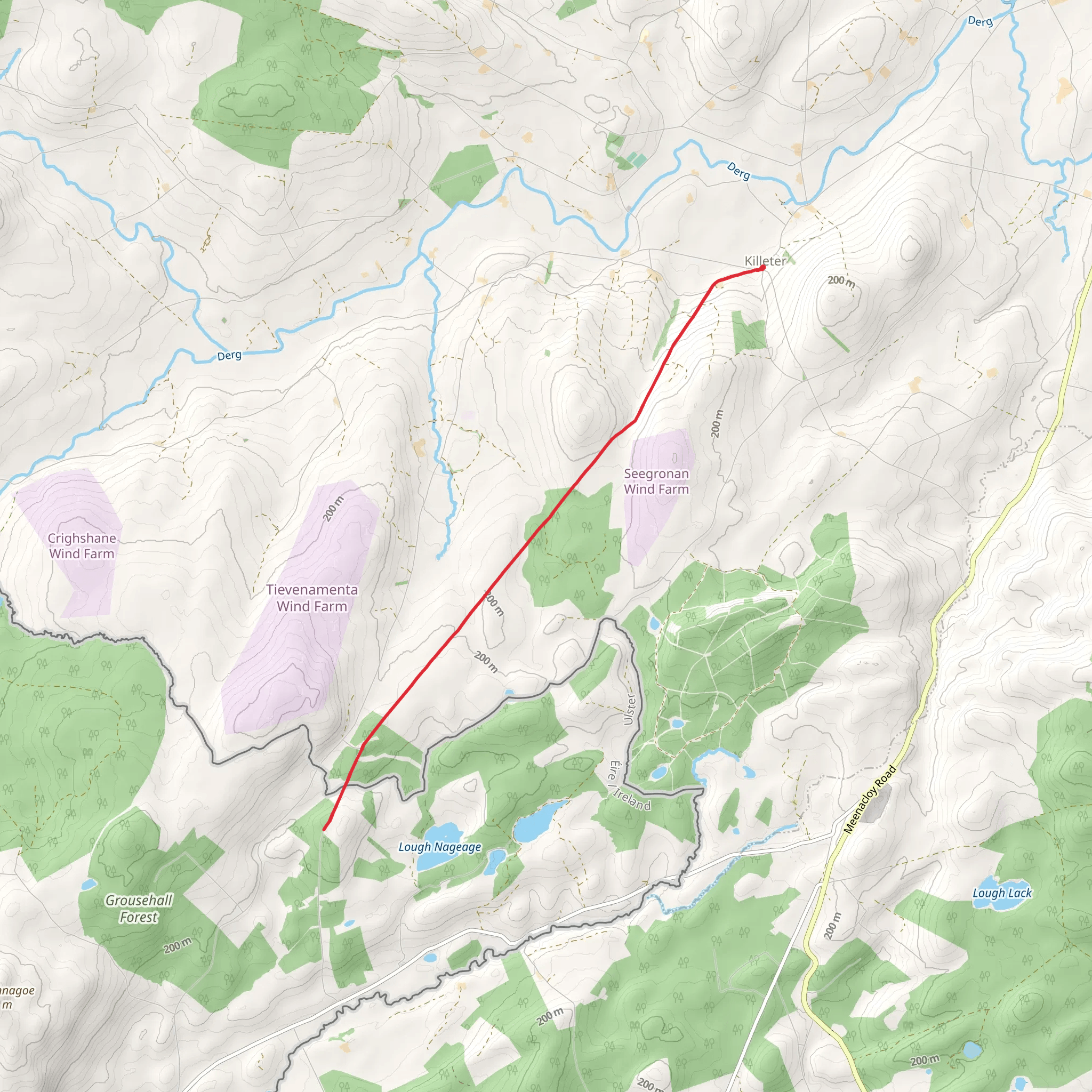 Causeway Hill – from Killeter Village mobile static map