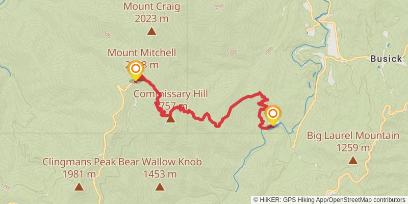 Mountains-to-Sea Trail stage 18 Map