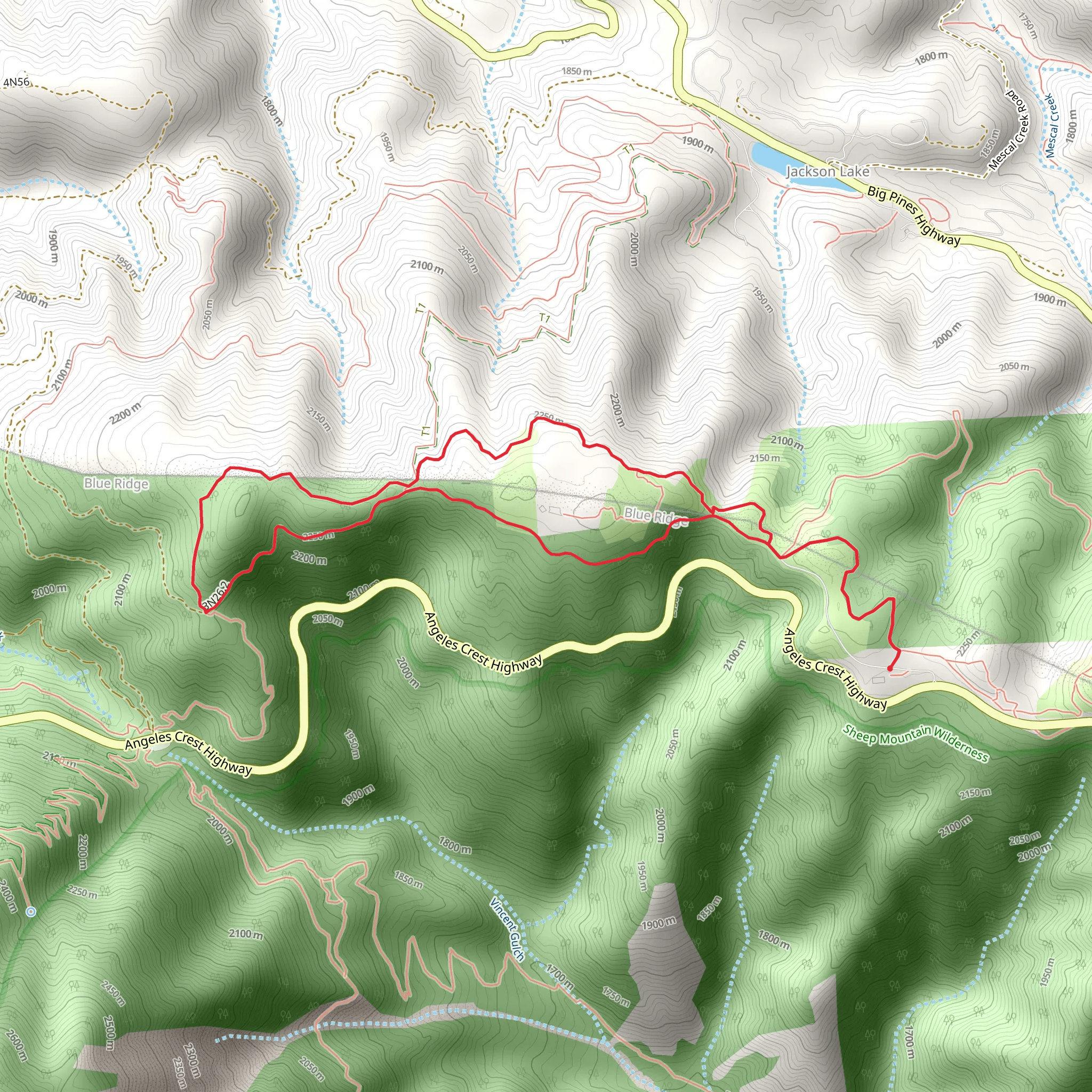 Pacific Crest Trail and Jackson Flat Campground Loop mobile static map