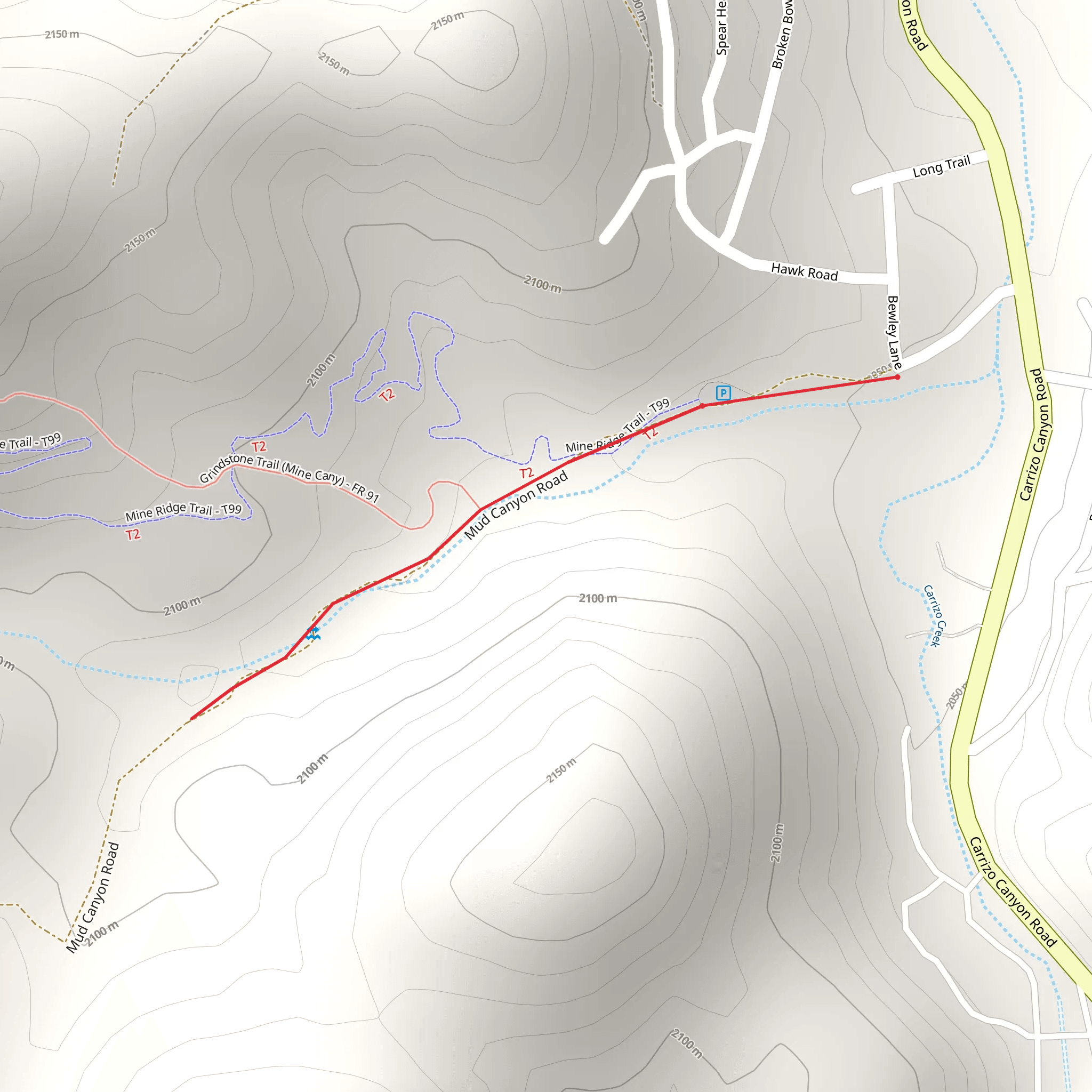 Mud Canyon Road mobile static map