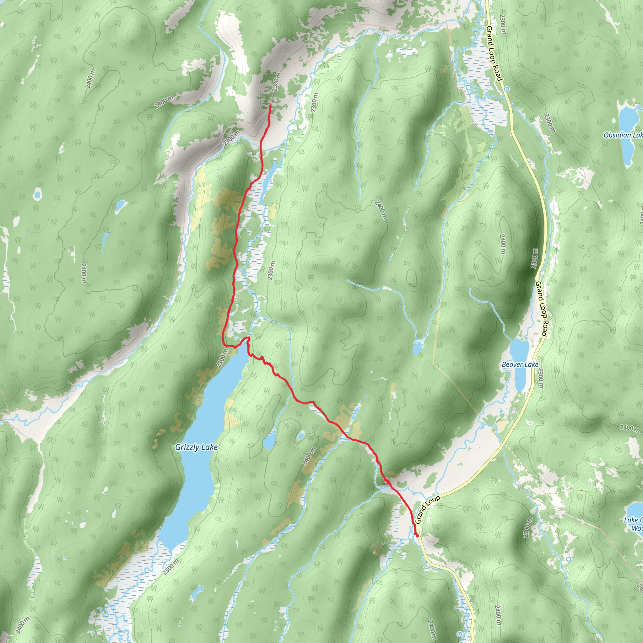 Grizzly Lake Trail mobile static map