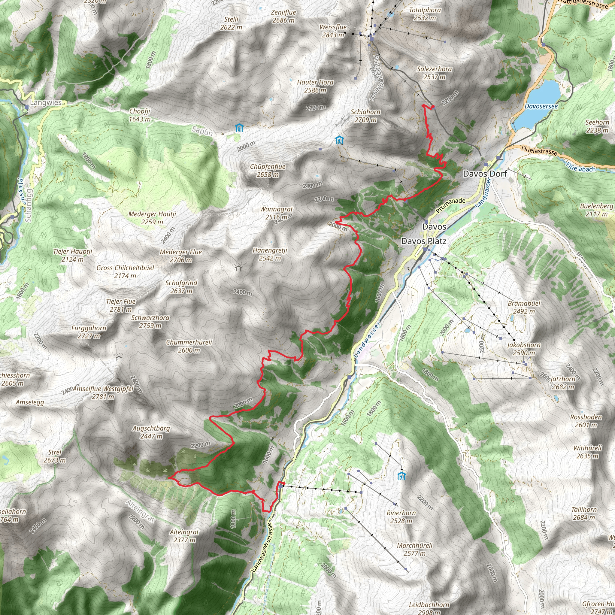 Alpenweg Davos mobile static map