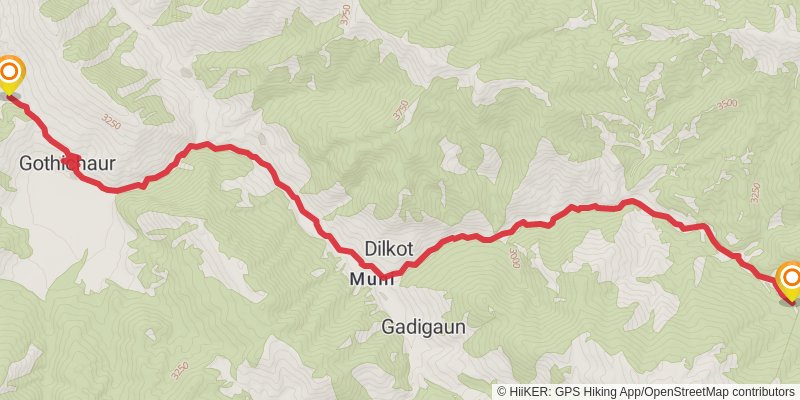 Great Himalayan Trail stage 78 Map