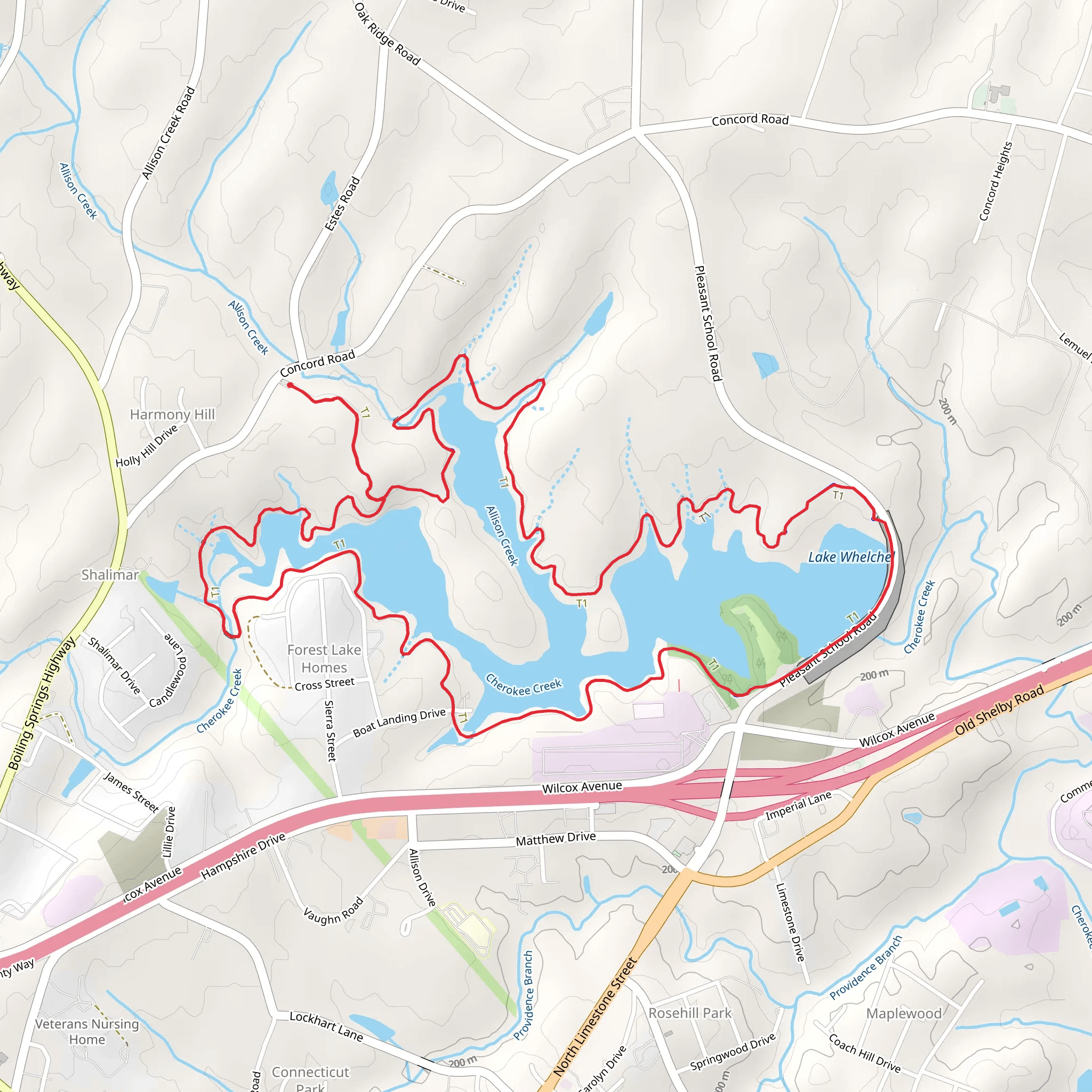 Lake Whelchel Loop Trail mobile static map