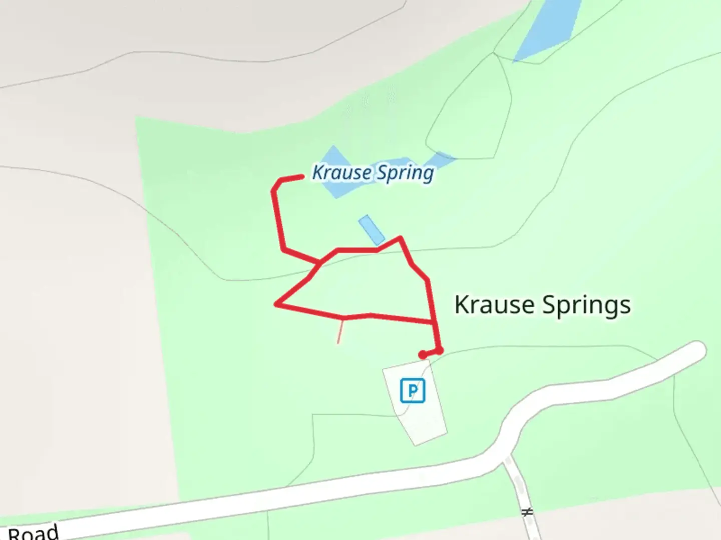 An image depicting the trail Krause Spring Walk and its surrounding area.