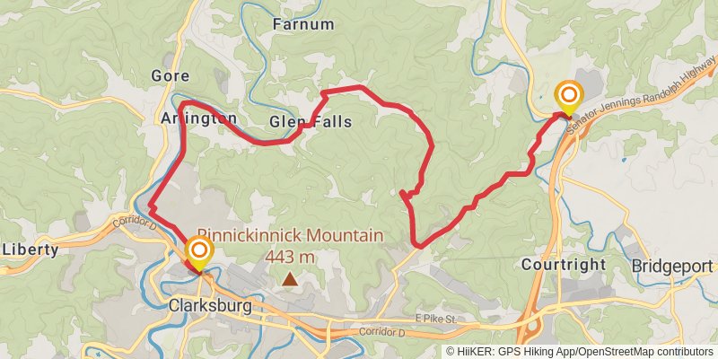 American Discovery Trail - West Virginia stage 17 Map