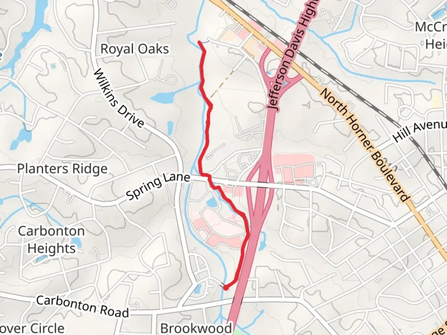 An image depicting the trail Walk along Big Buffalo Creek and its surrounding area.