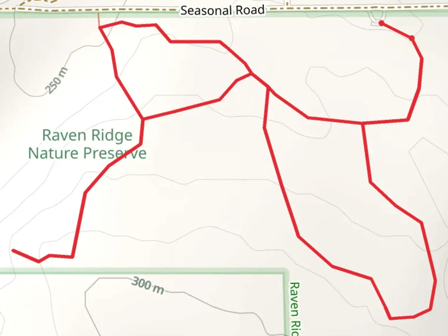 An image depicting the trail Seasonal Road Loop and its surrounding area.