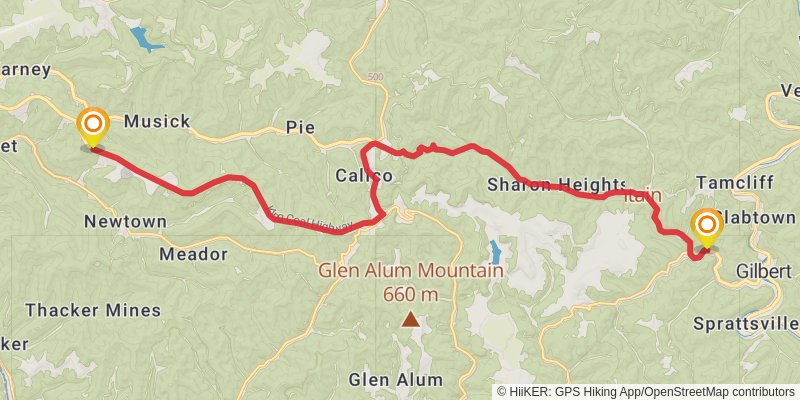 Great Eastern Trail (Incomplete) stage 92 Map