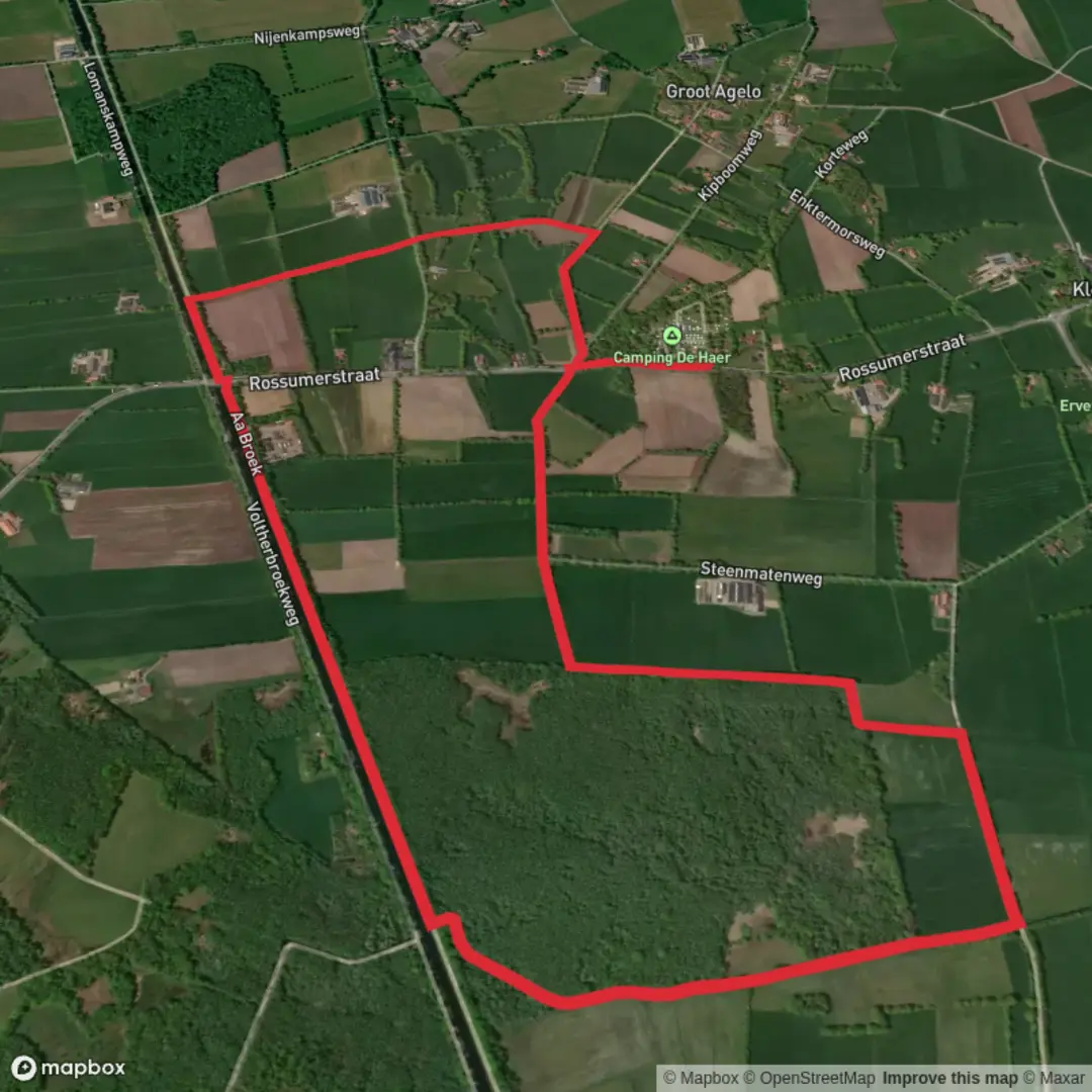 An image depicting the trail Voortmaten and Agelerbroek Loop and its surrounding area.