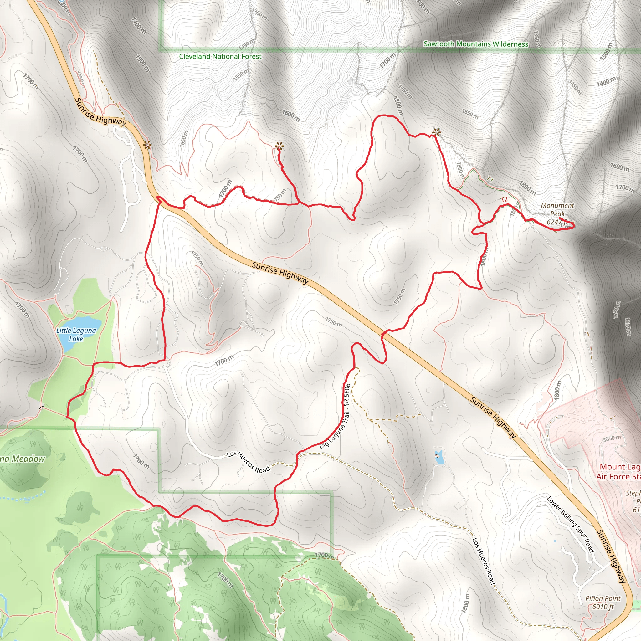 Monument Peak - Big Laguna Loop Trail mobile static map
