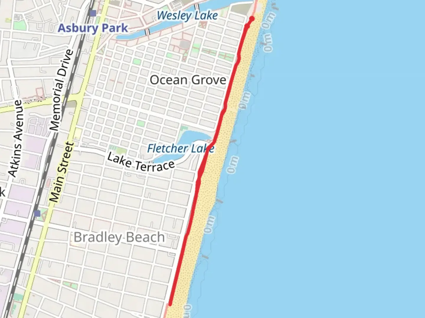 An image depicting the trail Bradley Beach Boardwalk and its surrounding area.