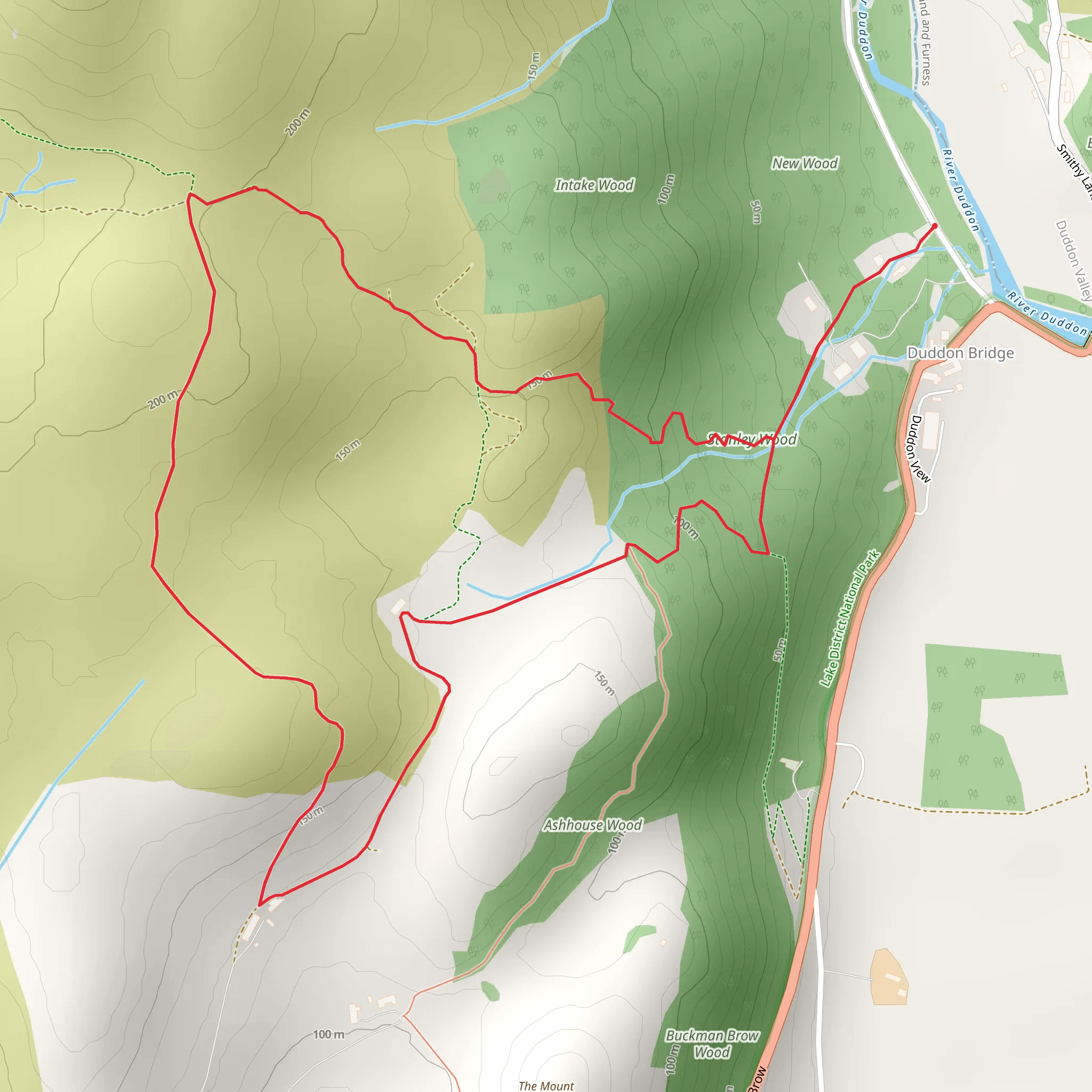 Duddon Bridge and Furnace Wood mobile static map