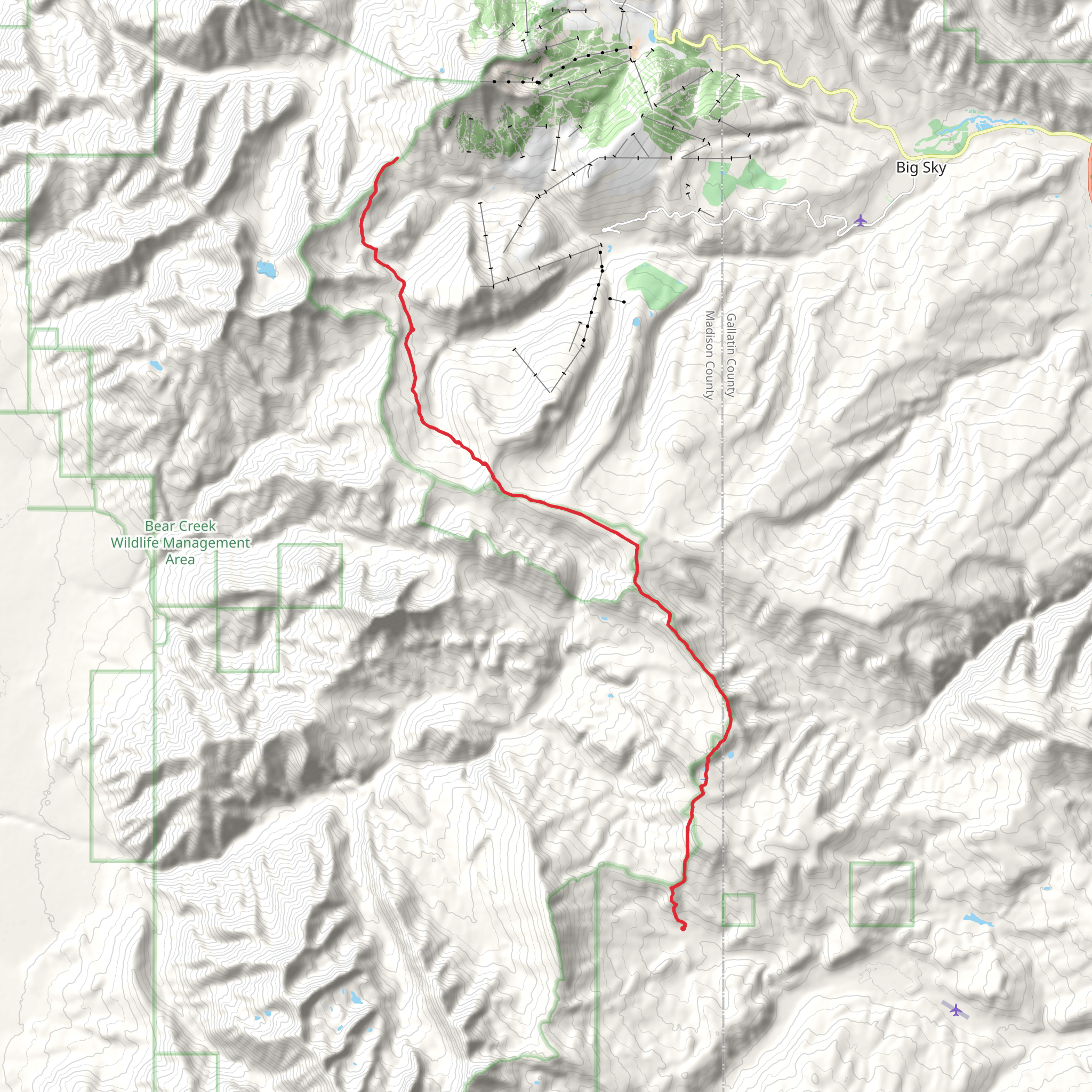 Inspiration Divide Trail mobile static map
