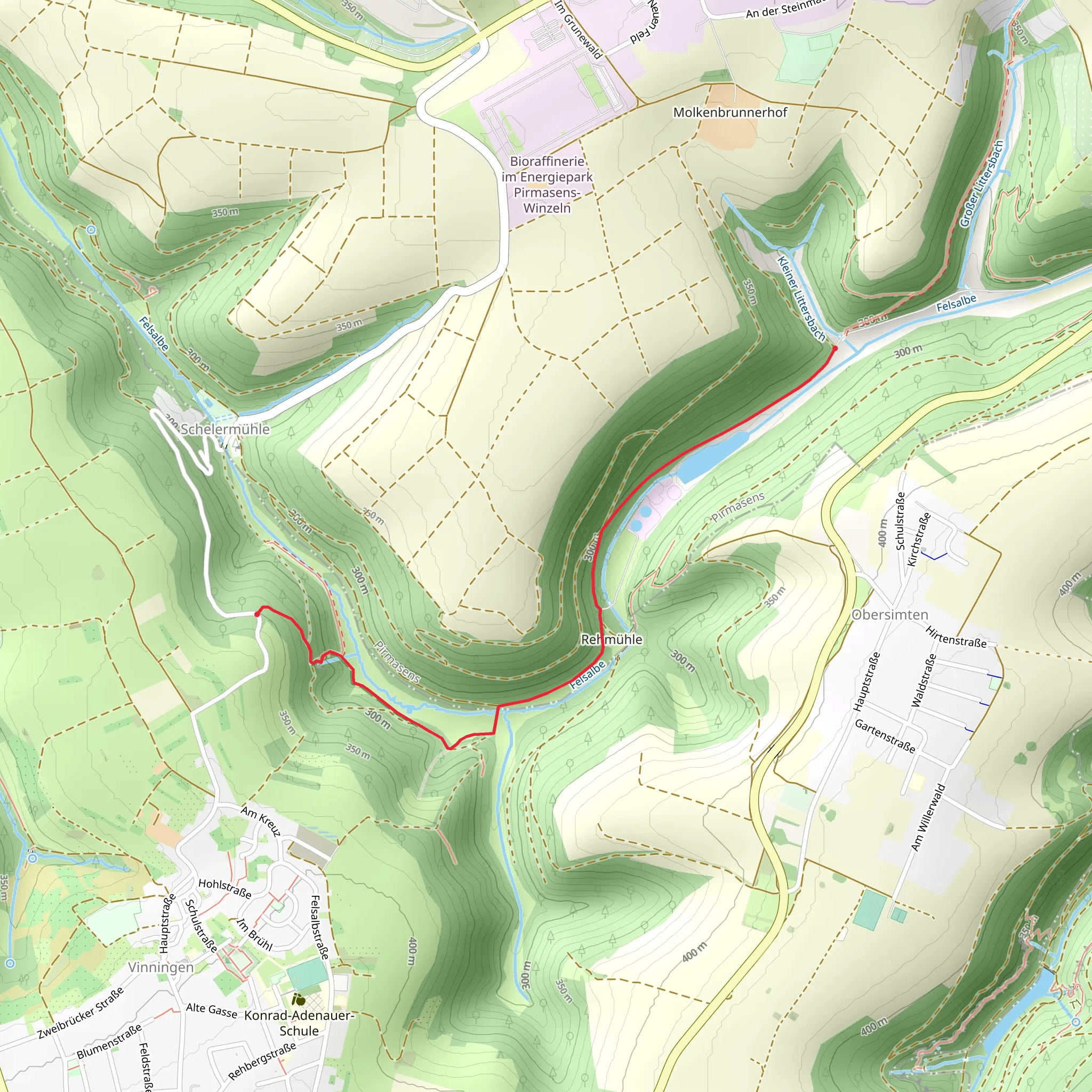 Kalberklamm to Littersbachermuhle Walk mobile static map