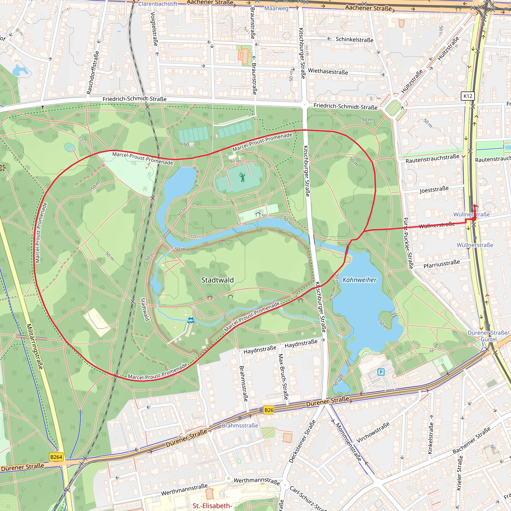 Stadwald and Kahnweiher Loop mobile static map