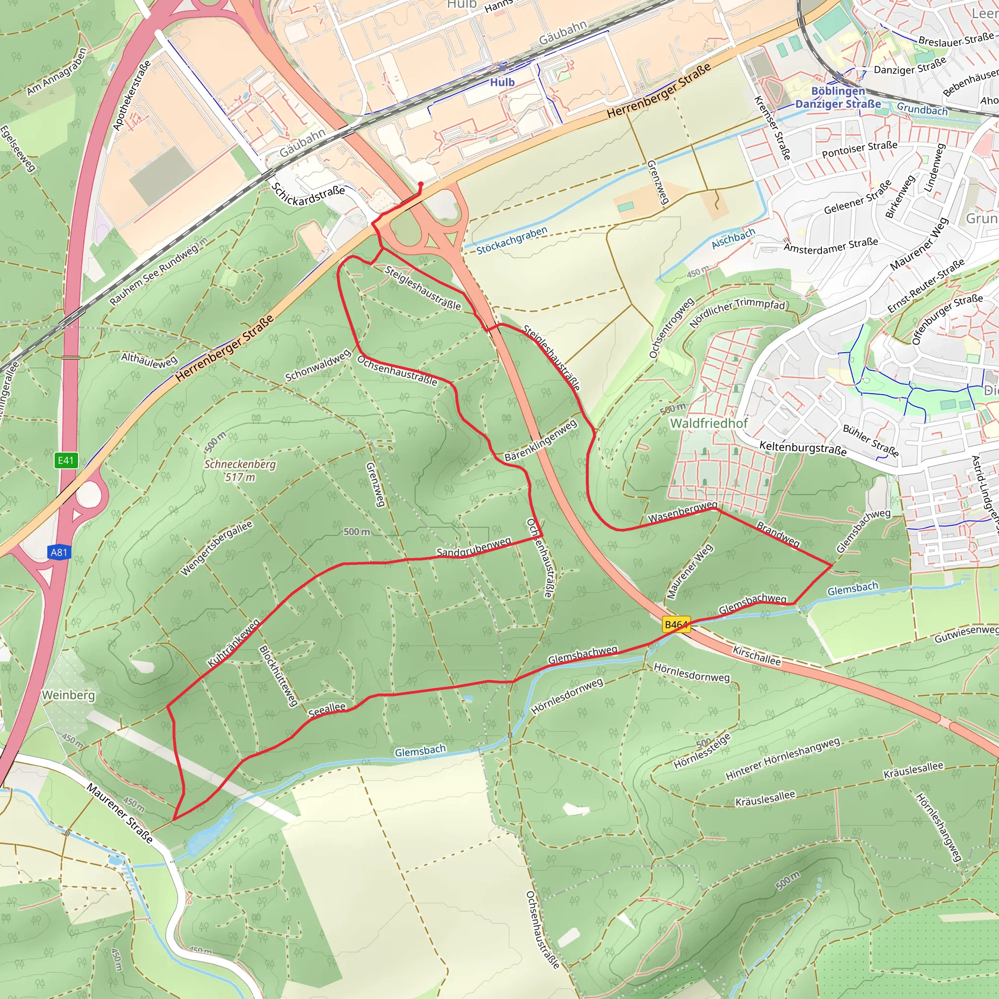 Stelzenhau Brandt Loop - Boblingen mobile static map
