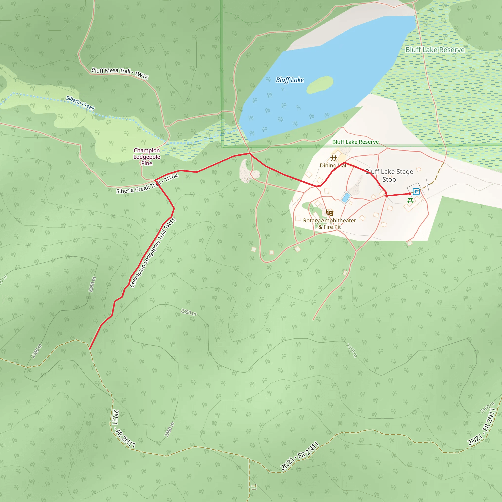 Champion Lodgepole Trail mobile static map
