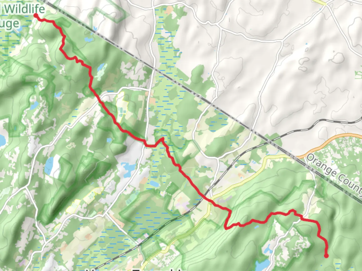 An image depicting the trail Lake Wallkill Road and Appalachian Trail and its surrounding area.