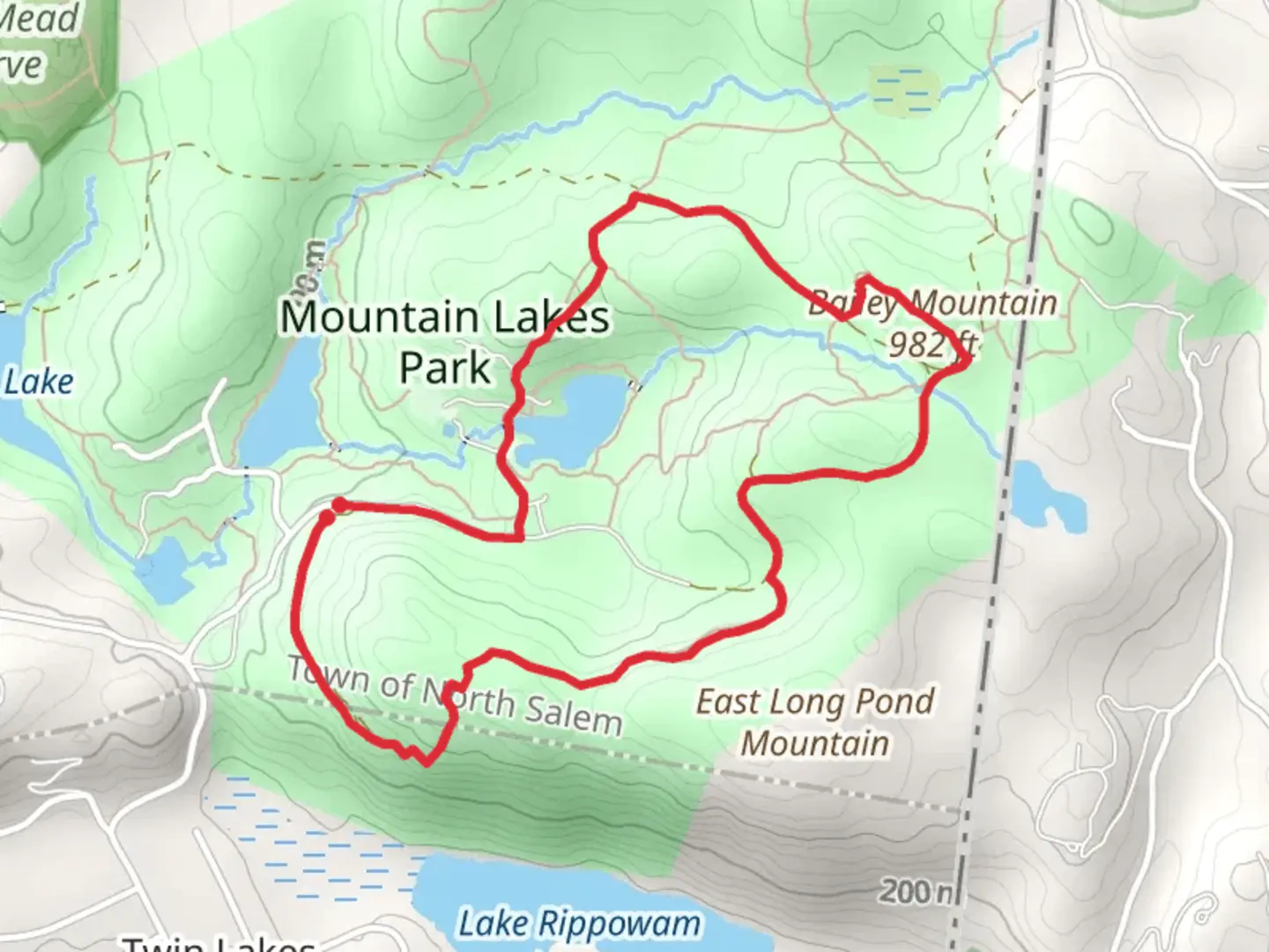 An image depicting the trail Mountain Lakes Park Loop via Hemlock Lake Trail and its surrounding area.