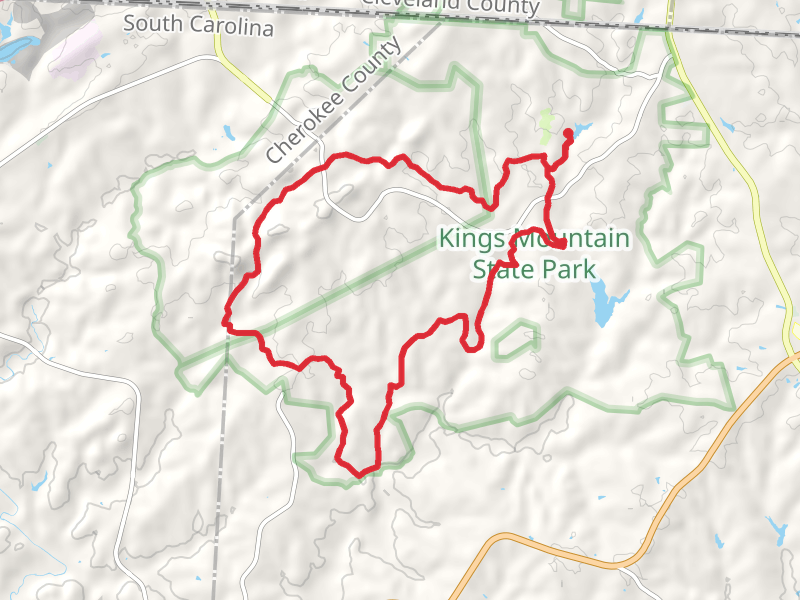 Kings Mountain National Recreation Loop Trail from Lake Crawford