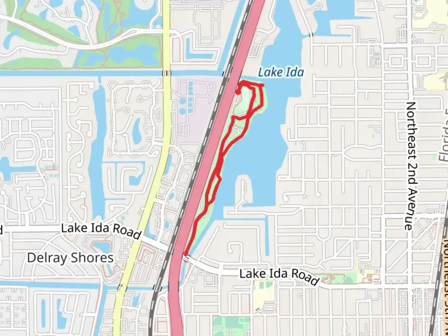An image depicting the trail Lake Ida Park Loop and its surrounding area.