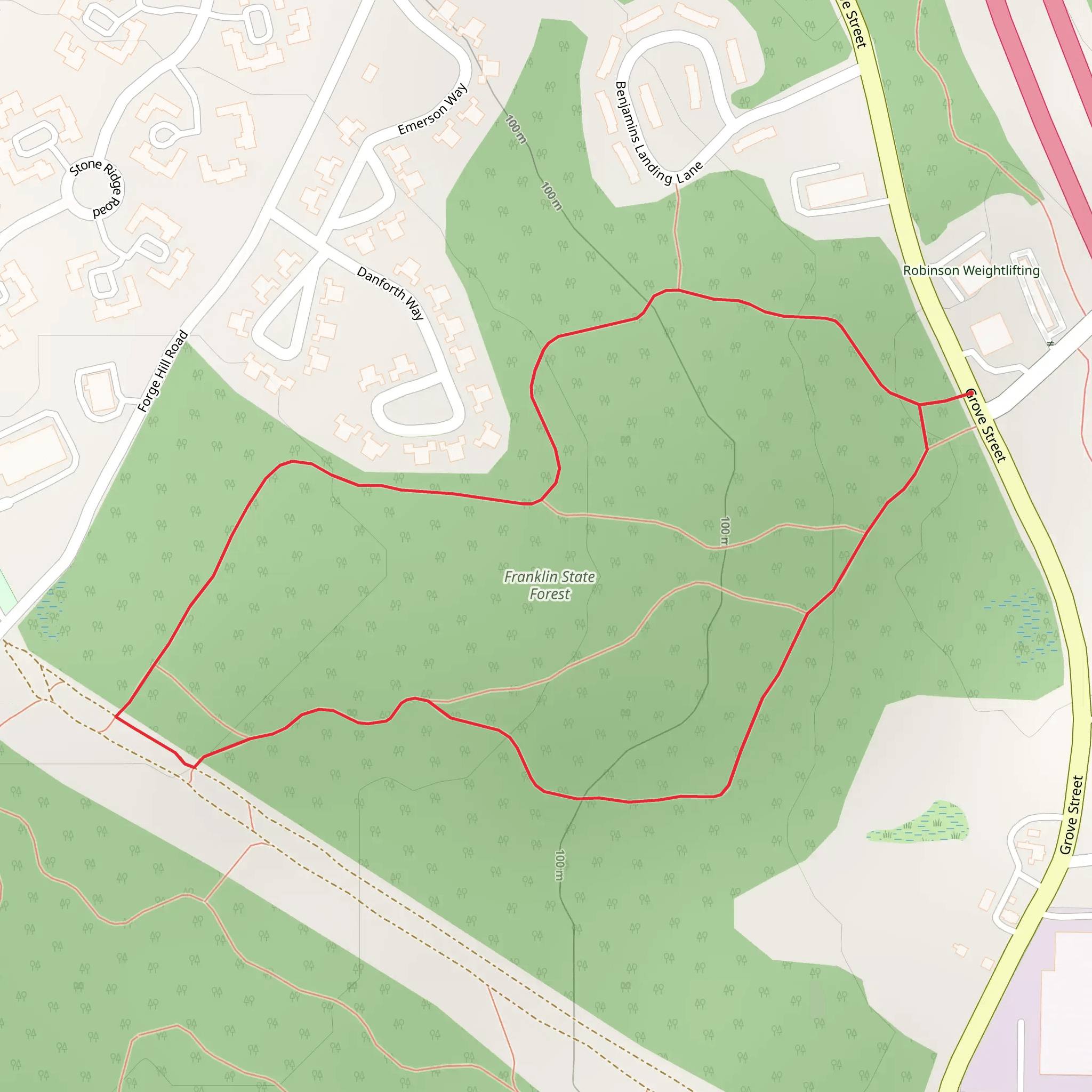 Franklin State Forest Loop mobile static map