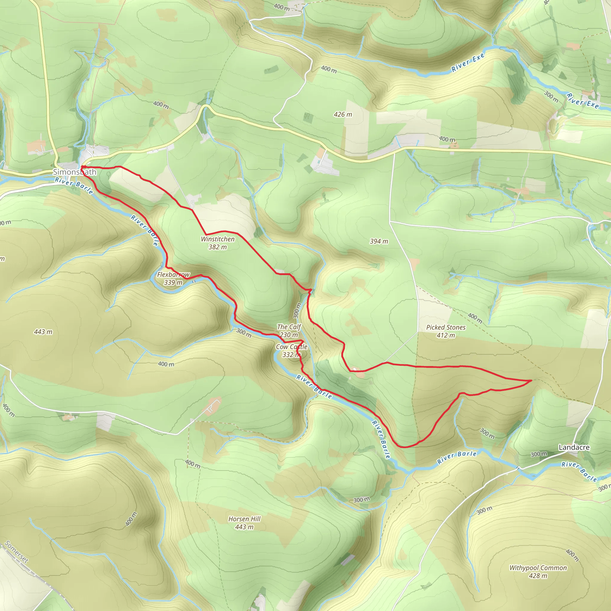 Barle Valley mobile static map