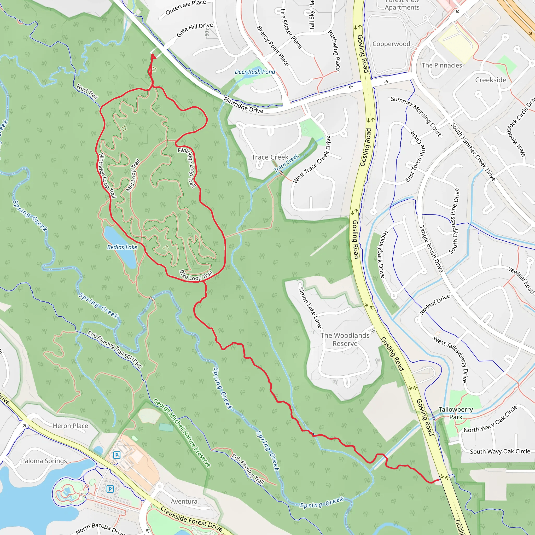 Spring Creek Nature and Fitness Loop Trail mobile static map