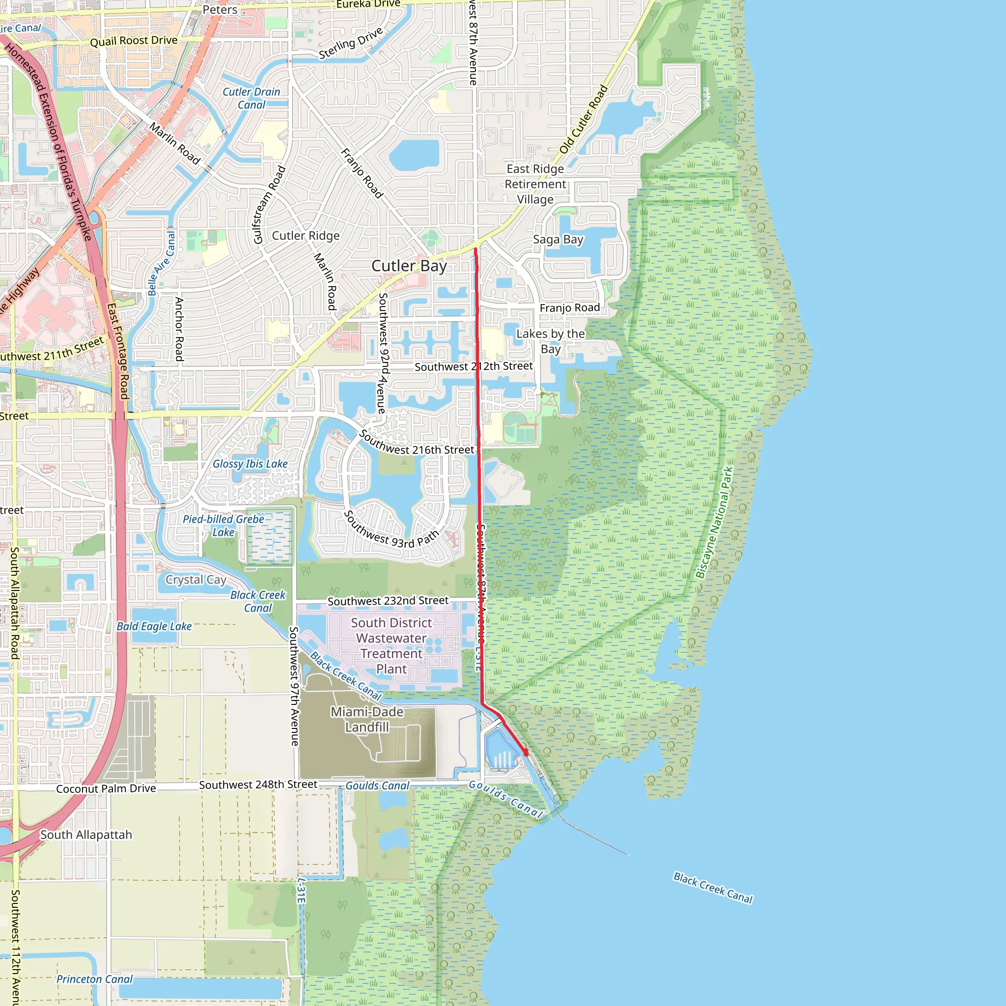 Biscayne Trail mobile static map