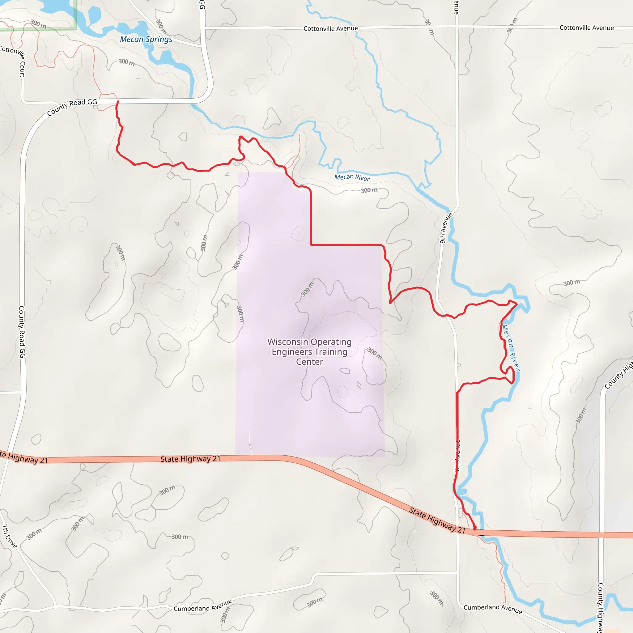 Ice Age National Scenic Trail - Mecan River mobile static map