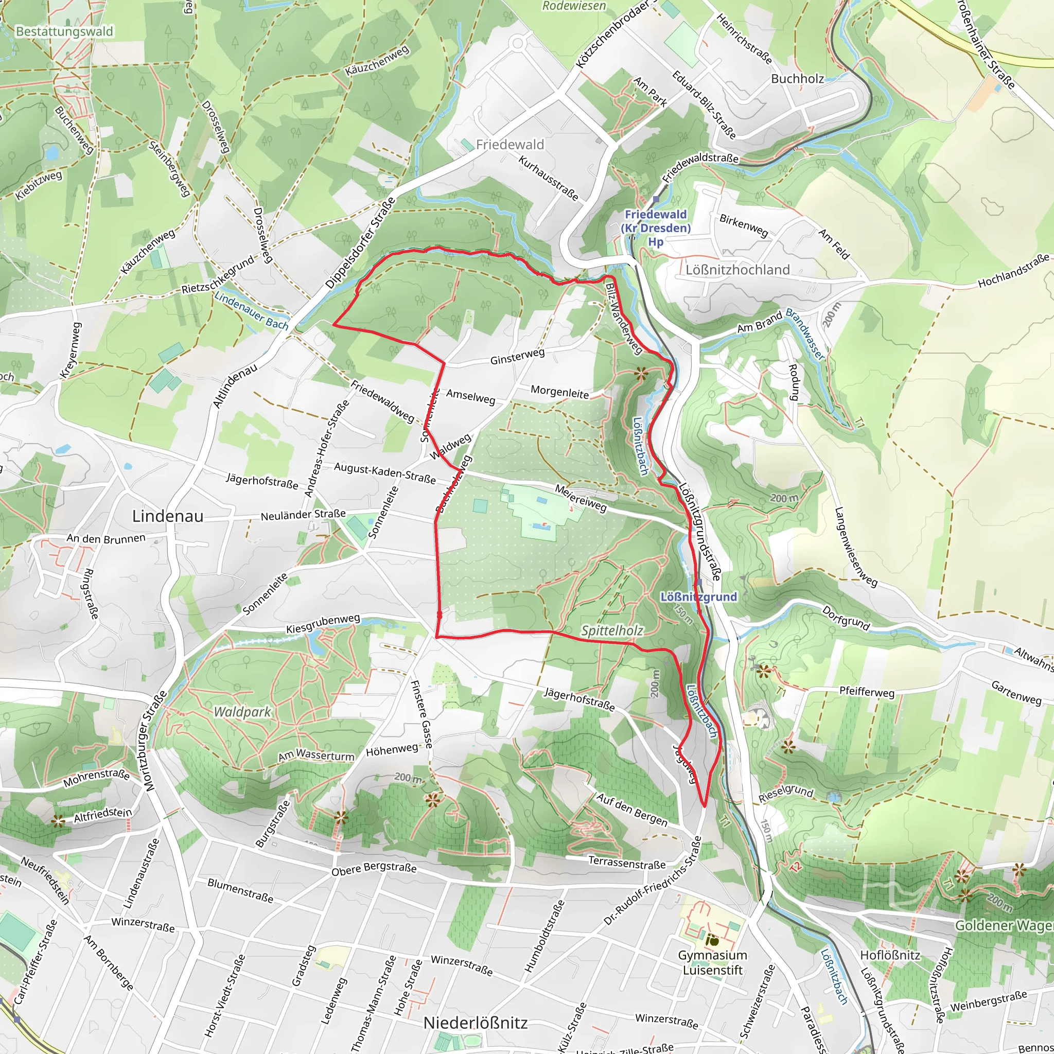 Spittelholz via Rundweg Friedewald mobile static map