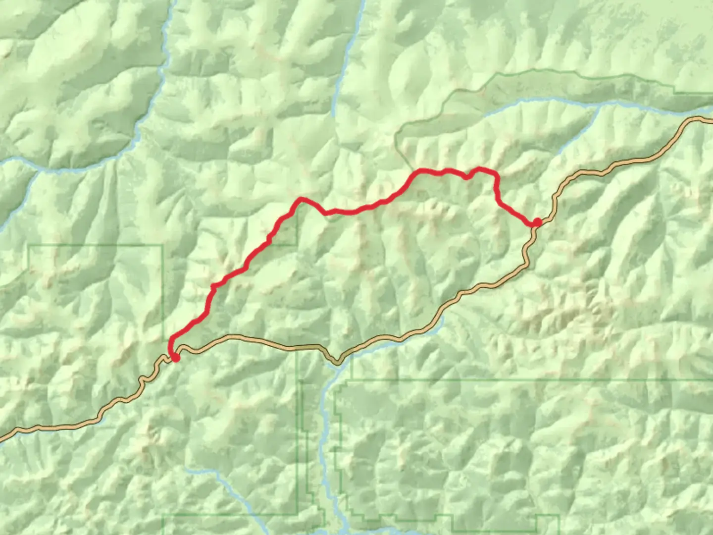 An image depicting the trail Pinnell Mountain Trail and its surrounding area.